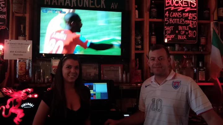 Cat Lennon and Alan O&#x27;Connor of O&#x27;Connor&#x27;s Public House in white Plains will host USA-Belgium World Cup soccer on television Tuesday, July 1.