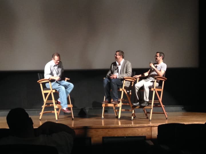 From left, Marshall Fine, Eric Kohn and Joshua Rothkopf discuss the film.