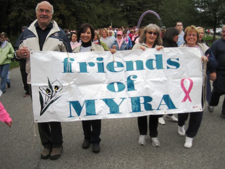 The Team Friends of Myra has been at every Support-A-Walk for the past 20 years. It was formed by friends and loved ones of Myra Adamski, who died of breast cancer. Myras husband, Rich Adamski, is one of Support Connections co-founders.