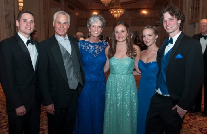 Dr. Jo Hannafin with her husband and children Connor Brisson, John Brisson, Caitlin Brisson, Emily Salvatera and Andrew Brisson,