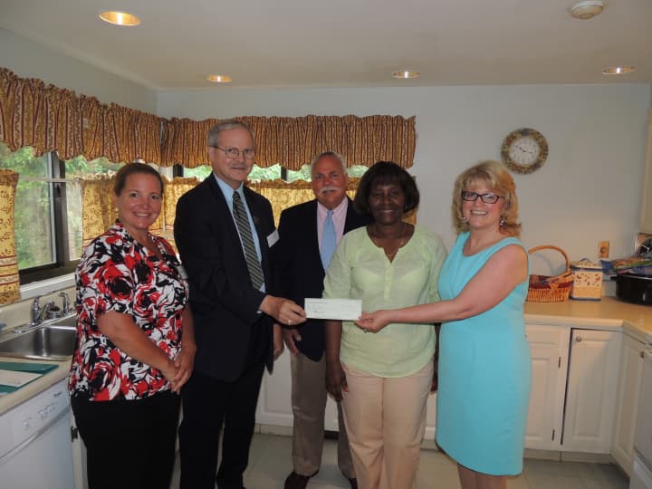 From left, Wendy Macedo and David Van Buskirk of First County Bank presented Peter Saverine, Sharon Williams and Katie Banzhaf of STAR with a $5,000 grant.