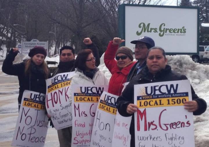 File Photo: A group protesting in front of Mrs. Green&#x27;s in Mount Kisco.