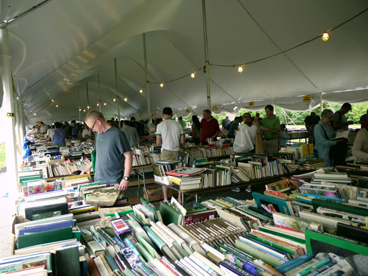 Hundreds turn out to the Pequot Library Annual Summer Book Sale in Fairfield from all around the state and the region to peruse one of the largest library book sales in the state. 