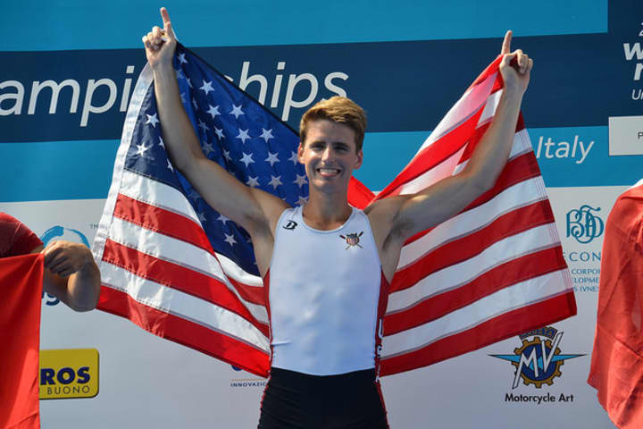 New Canaan&#x27;s Andrew Campbell won a gold medal Sunday at the Under 23 World Championships in Italy. 