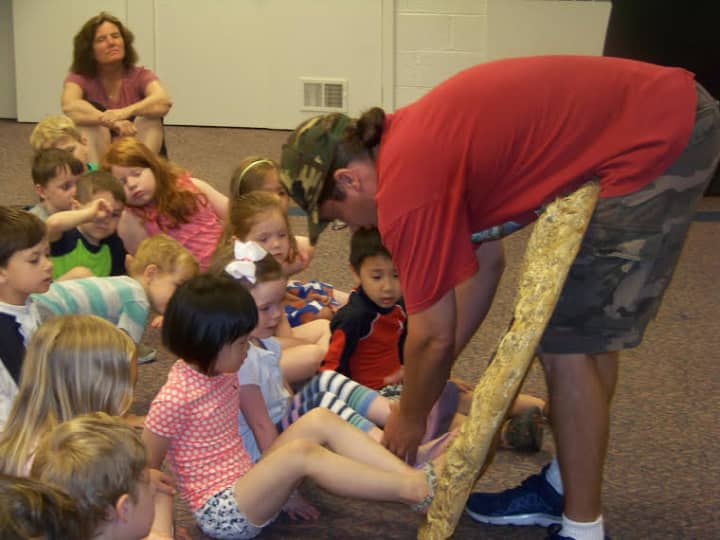 Care Bear Campers had an in-house visit from Dinosaurs Rock.