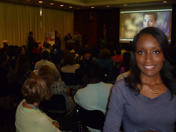 Chanelle Hyde attends the Bridges to Success minority and small business seminar at the White Plains Library Tuesday. 