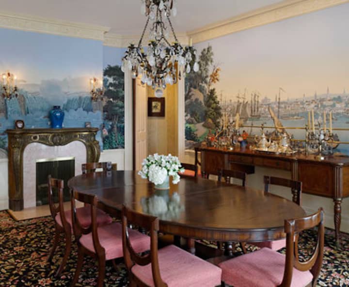 The mahogany dining table from Ron Howard&#x27;s Greenwich home can be yours for just $6,799. The chairs, however, have already been sold. 