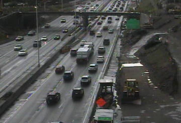 Exit 14 is closed but traffic is flowing on I-95 in Norwalk in the area. 