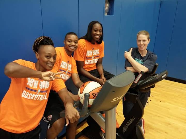 New York Liberty WNBA players were out at their training facility in Tarrytown in 2015 to help young women. Their Westchester season debut is on Friday, May 25 at the County Center.