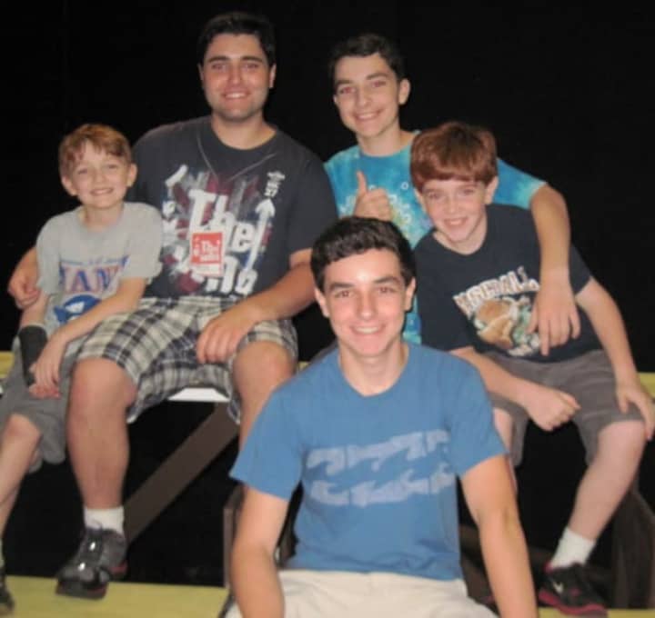 The five McArthur brothers in Curtain Call&#x27;s Summer Youth Theatre&#x27;s production of the Music Man. 