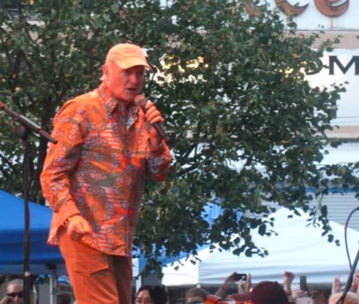 Beach Boy Mike Love sings one of the band&#x27;s classic tunes during the last Alive@Five performance of the summer on Thursday in Stamford. 