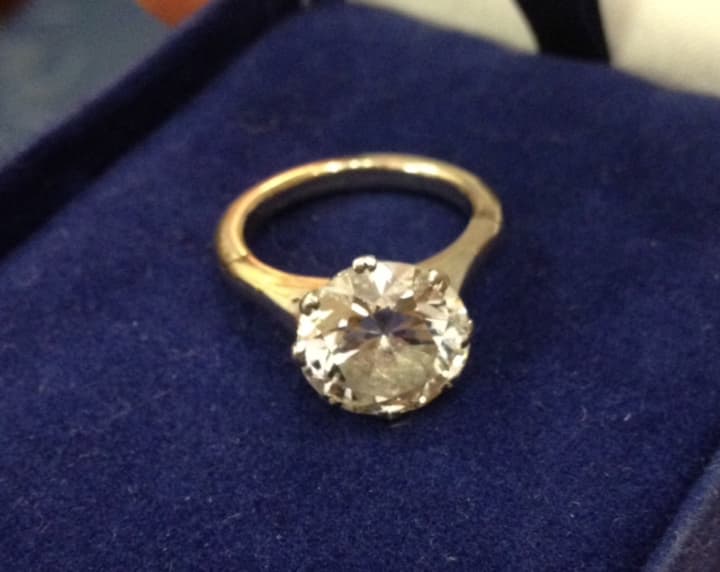 Old European cut 3.5 carat diamond ring 
