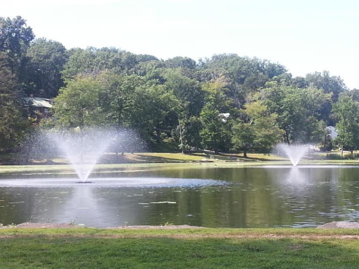 These two lake fountains have been installed to help keep the water healthy and clean in Beehmont Lake.