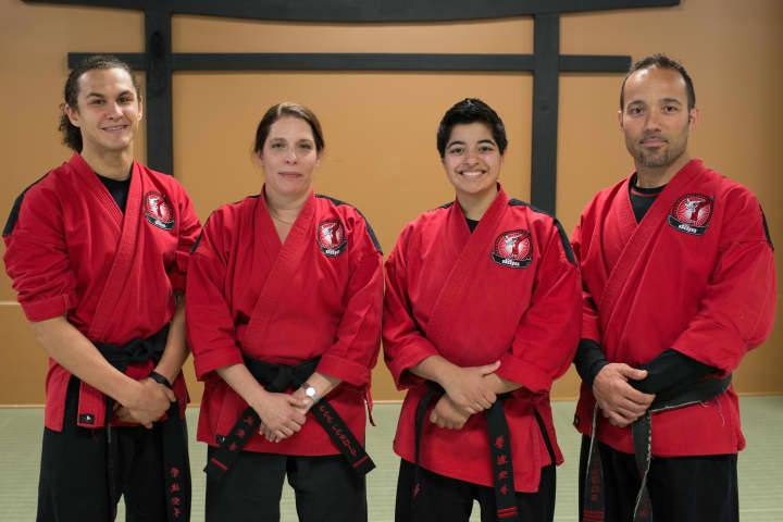 (Left to right) are Ryan Matherne, Laura Frattaroli, Sarah Malhotra and Manny Esmeraldo of The Dojo in Stamford. The karate facility will host a 5k run/walk on Sept. 14 to benefit Stamford EMS and Stamford Hospital. 