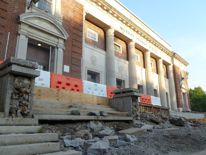 The Murray Avenue School stairs were not completed before the start of school, but will not delay the opening Wednesday, Sept. 3.
