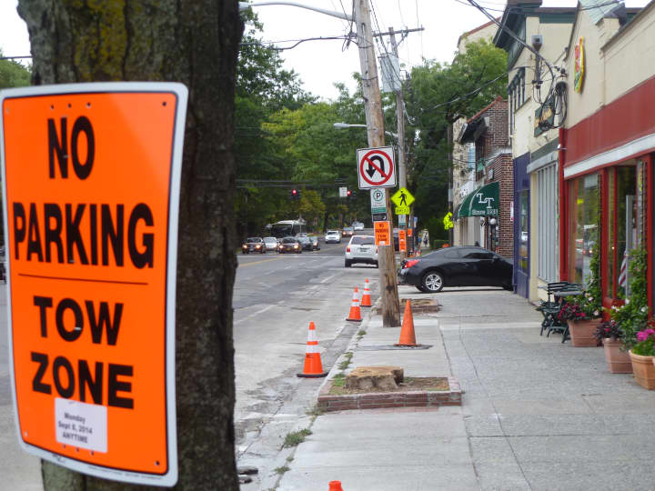 Parking was prohibited on sections of Chatsworth Avenue on Monday. 