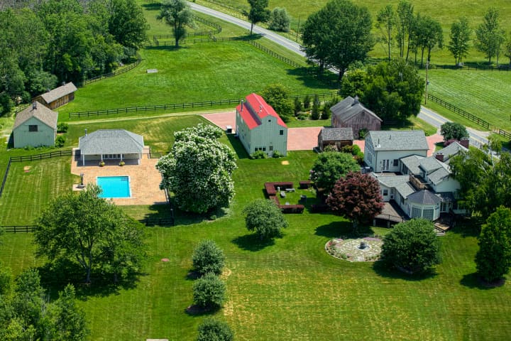 The home at 483 Sharon Station Rd. in Amenia, N.Y. features more than 17 acres. 