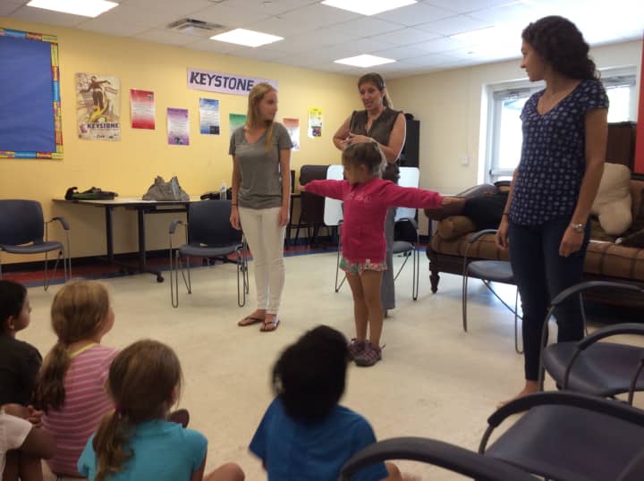 Ridgefield Boys &amp; Girls Club Camp Mini Member Mikayla Hanel participates in a SafeTalk role playing game.