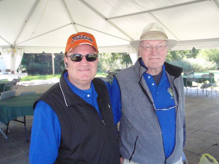 John Crawford and Jim Farrell at last year&#x27;s rotary golf outing. 