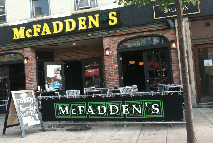 A bouncer was punched in the nose by a patron at McFadden&#x27;s in downtown Stamford Wednesday night.