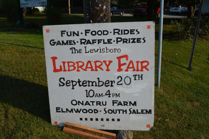 Signage for the Lewisboro Library Fair.