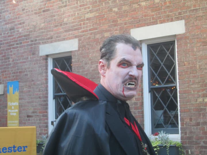 A vampire was on hand at Lyndhurst in Tarrytown.