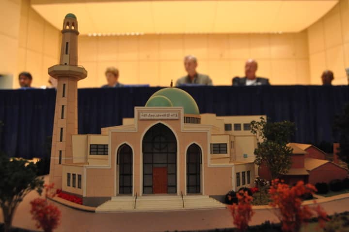 This model of the mosque proposed for Norwalk was shown during a Zoning Commission&#x27;s public hearing in 2012. 