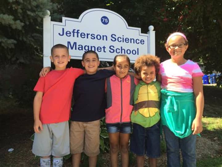 The motto at Jefferson Science Magnet School is &#x27;We Help Each Other.&#x27;