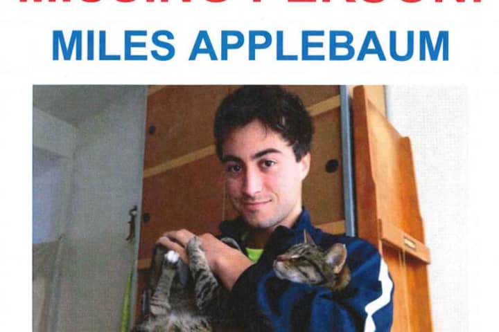 A screen shot of a flier for the disappearance of Armonk&#x27;s Miles Applebaum.
