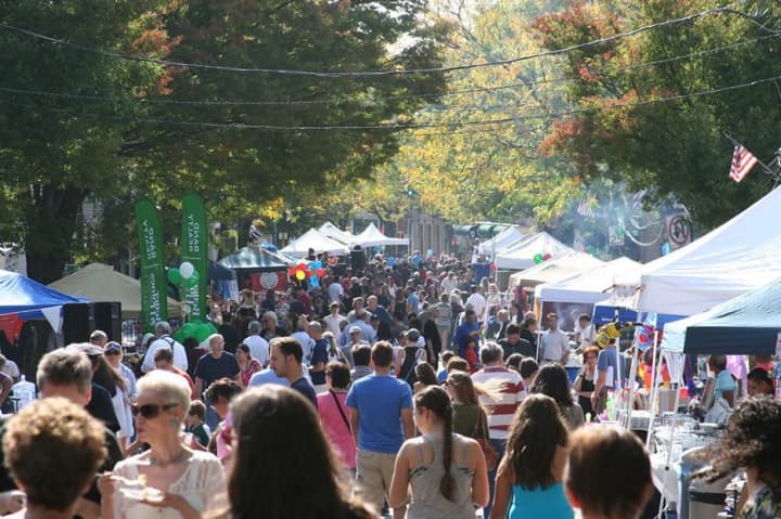 Guests soak in the atmosphere at the recent Dobbs Ferry Festa.