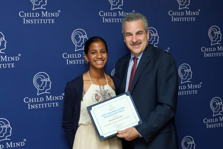 Brinda Ramesh was honored by the Child Mind Institute for her science research. 