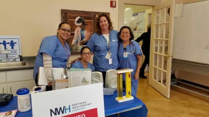 Northern Westchester Hospital nurses and dietitians participate in Family Health Day at Neighbor&#x27;s Link. 