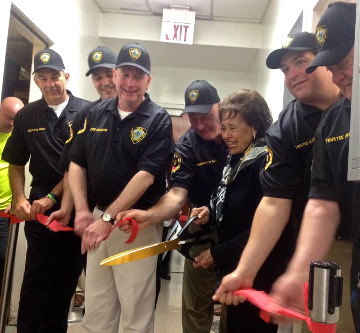 The Elmsford Village Board of Trustees and U.S. Rep. Nita Lowey cut a ribbon at the EOC&#x27;s re-dedication ceremony