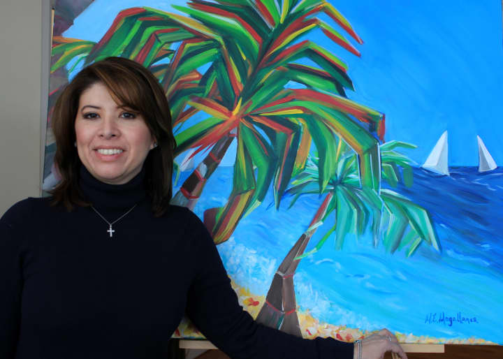 Painter Maria-Esther Magallanes of Darien will exhibit her artwork at the Darien Rowayton Bank starting Monday, Nov. 3.