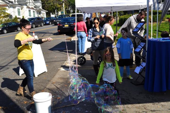 Bubble fun was featured at the fall festival.