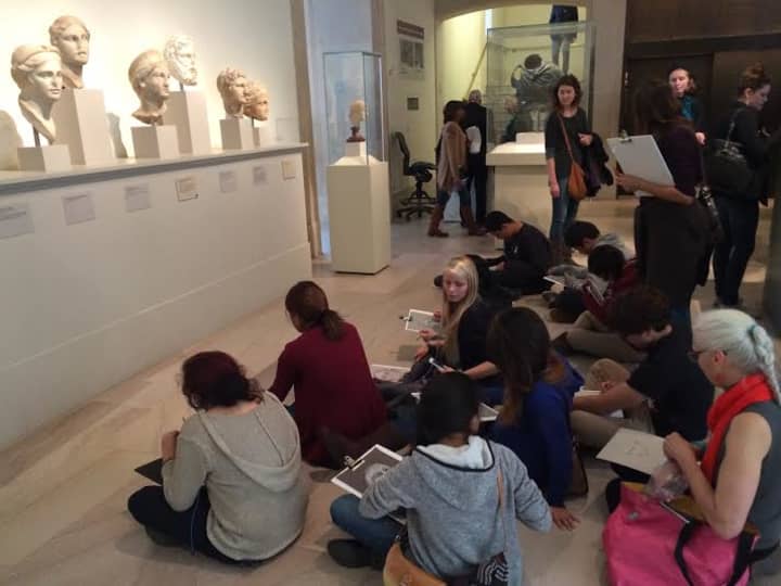 Teens from Clay Art Center&#x27;s Around the World in Clay class visit the Metropolitan Museum of Art. 