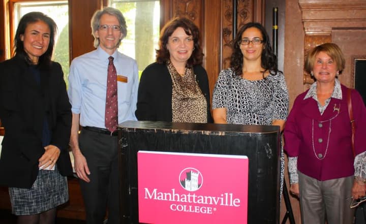 Maria Imperial, White Plains and Central Westchester YWCA; Terry Kirchner, Westchester Library System; Catherine Marsh, Westchester Community Foundation; and Joanna Straub, Nonprofit Westchester; with program director Rhonna Goodman.