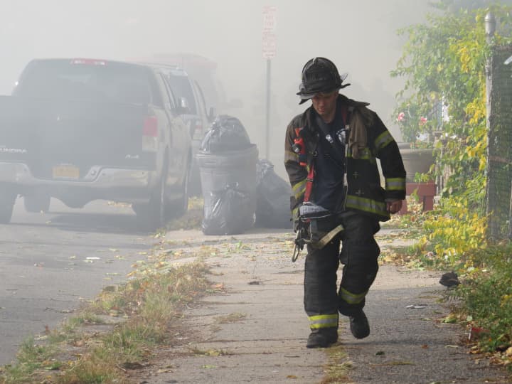 Con Edison cut power in Mount Vernon to protect firefighters battling the blaze on Monday.