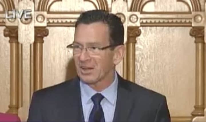 Democratic Governor Dannel P. Malloy speaking Wednesday at a post-election press conference in Hartford. He defeated Republican Tom Foley in a rematch of their 2010 campaign.