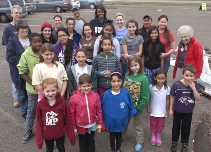 Some Norwalk Girl Scouts who took part in the International Coastal Cleanup\at Veterans Park. 