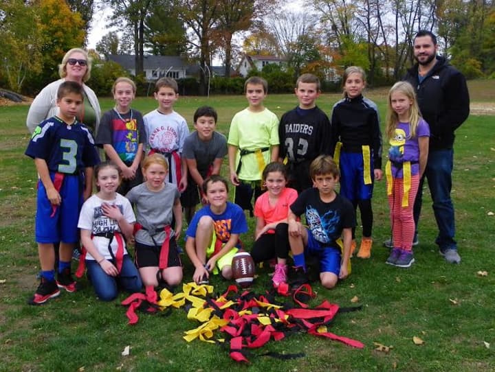 Flag football participants at the Frank G. Lindsey School After School Academy.