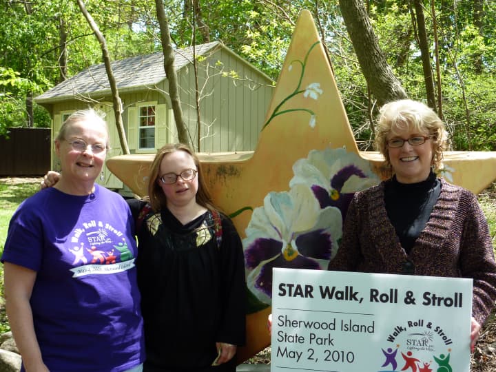 Judy and Cat Bosworth and Katie Banzhaf particpate in the STAR Walk, Roll &amp; Stroll, one of many events held by this organization dedicated to helping people with developmental disabilities. 