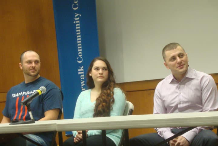 Norwalk Community College students and veterans Nick Quinzi, Tatiana Quinzi and Alex Prokharchyk discuss adjusting to civilian and student life after the military.