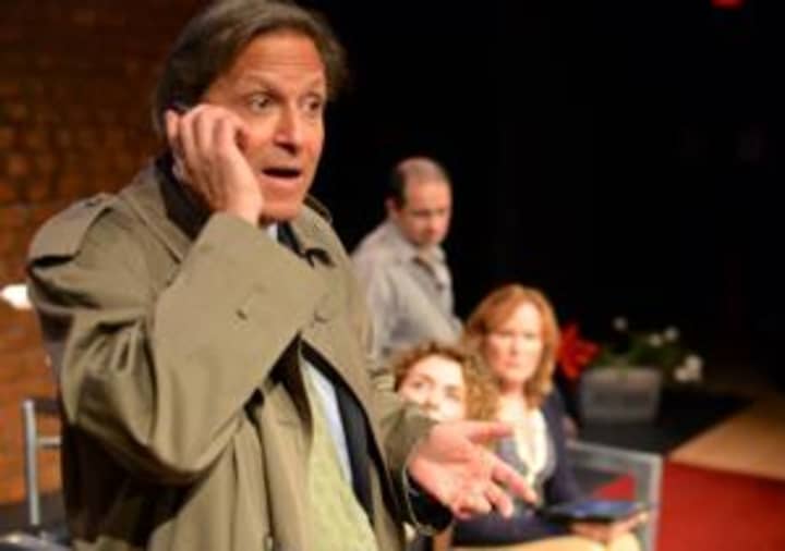 Lawrence Reina, Jessie Gilbert, Eileen Lawless, and Gary Betsworth in &quot;God of Carnage&quot; at Darien Arts Center. 