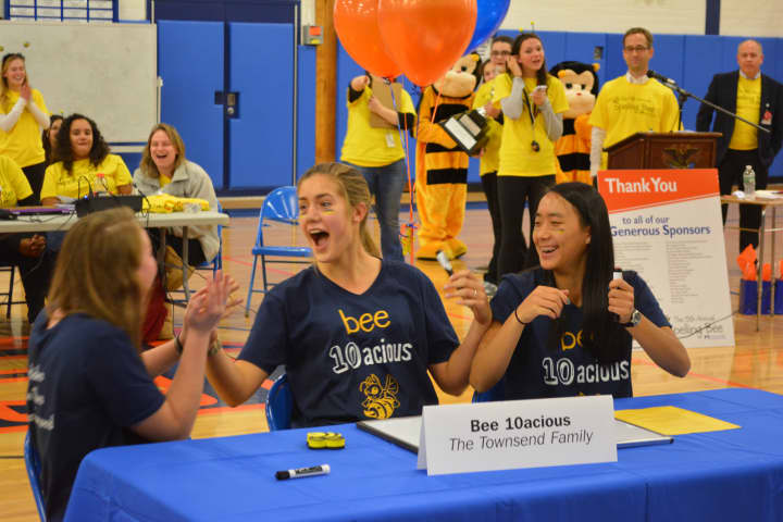 The girls of &quot;Bee 10acious&quot; react to news of their victory.