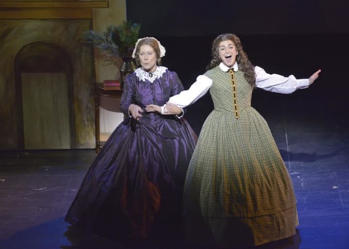 Broadway actress Jan Neuberger, left, and WCSU student Katrina Sebastian perform in &quot;Little Women, the Musical.&quot;