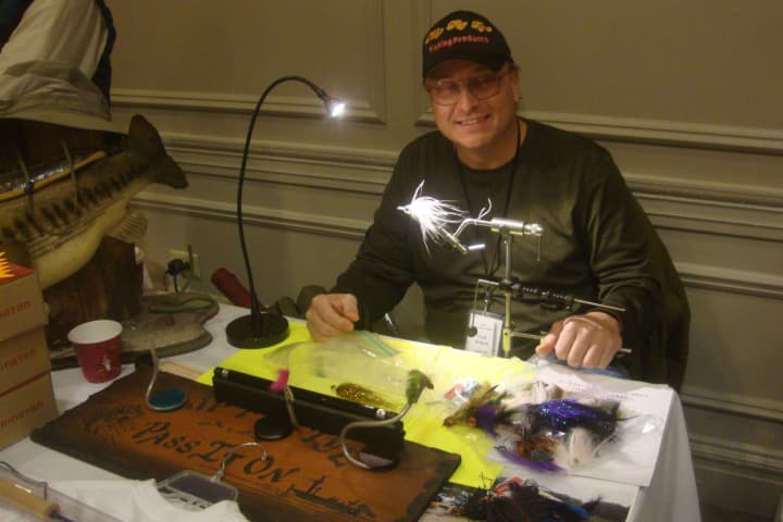 Fred Wilson of Flip Fly Tye said that the Arts of the Angler Show in Danbury was a great way for fly fishermen to get together and share tips.