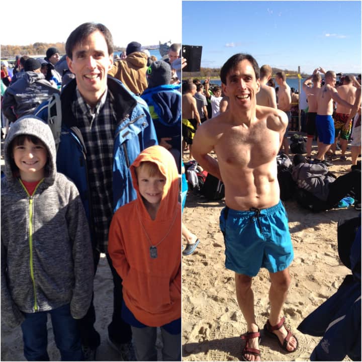 Before and After: New Rochelle Mayor Noam Bramson took the plunge to raise money for Special Olympians over the weekend. 