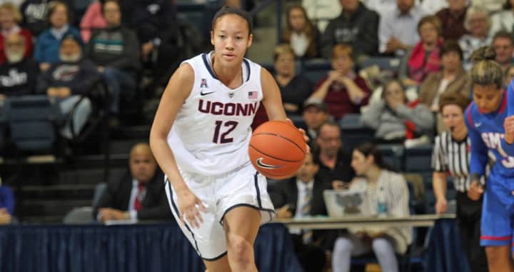 Ossining&#x27;s Saniya Chong scored a career-high 20 points Monday night but UConn lost in overtime to Stanford, 88-86.