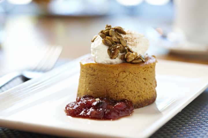 Pumpkin cheesecake is among the offerings at Moderne Barn in Armonk.
